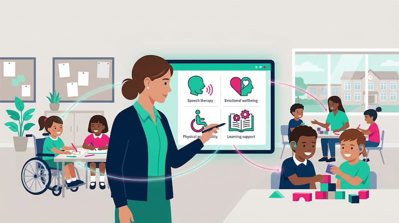 SENCO reviewing SEND pupil support profiles